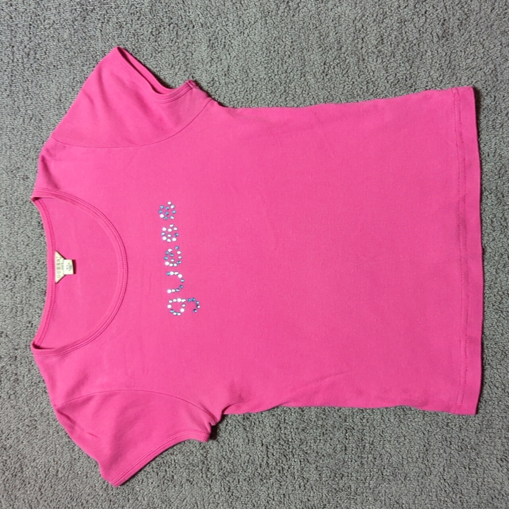Vintage Guess Jeans Rhinestone Magenta Tee